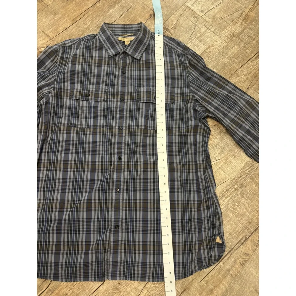 Banana Republic Heritage Mens XL Blue Plaid Button Down Shirt Long Sleeve Cotton